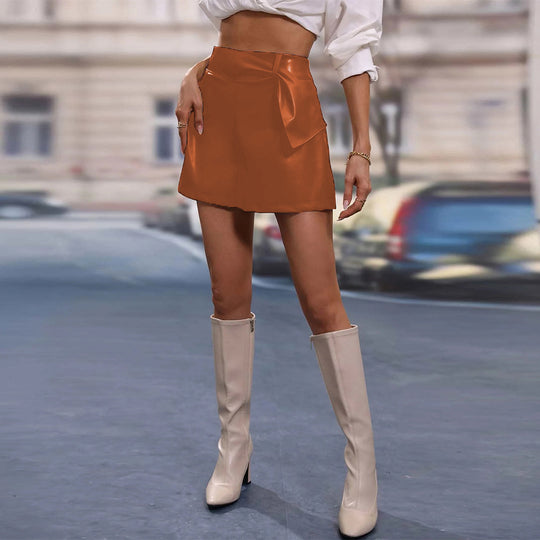 Damen Minirock mit asymmetrischem Schnitt und dekorativer Schleife EB