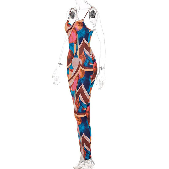 Damen Maxikleid mit hohem Schlitz und modernem Zebramuster EB