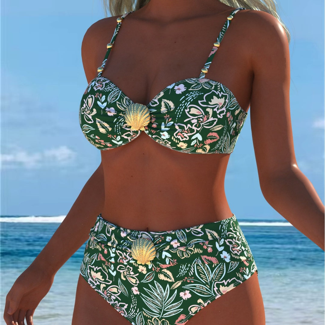 Damen Bikini-Set mit elegantem Balconette-Oberteil und hochgeschnittenen Badeshorts EB