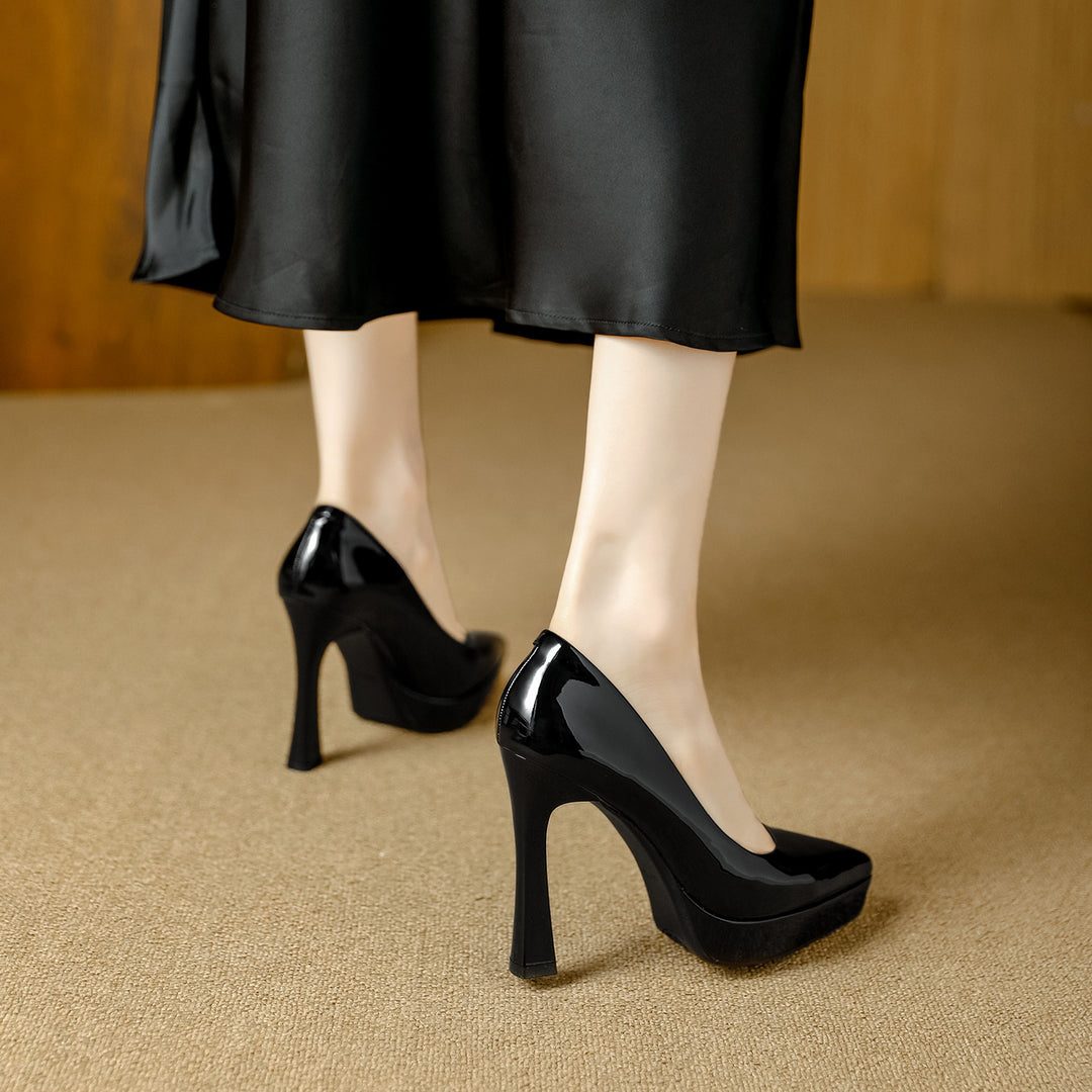Damen Glamouröse High Heels mit Plateau und spitz zulaufendem Design EB