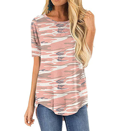 Damen T-Shirt mit modernem Leopardenmuster und lässigem Schnitt EB