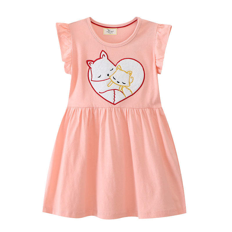 Mädchen Casual Kleid mit bezauberndem Tiermotiv EB