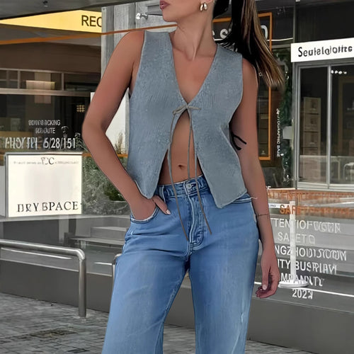 Damen Crop-Oberteil mit raffiniertem Schnürdesign EB