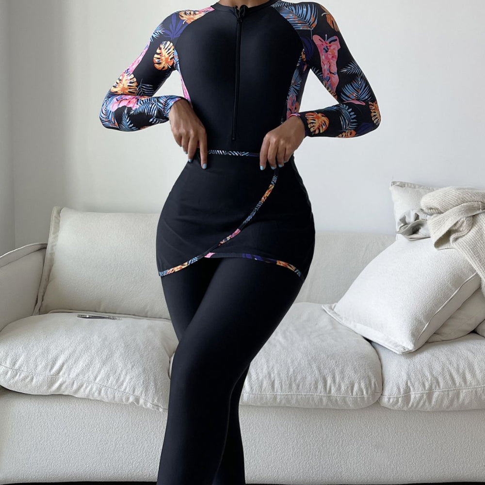 Damen Sportlicher Schwimmanzug mit UV-Schutz und femininem Wickeldesign EB