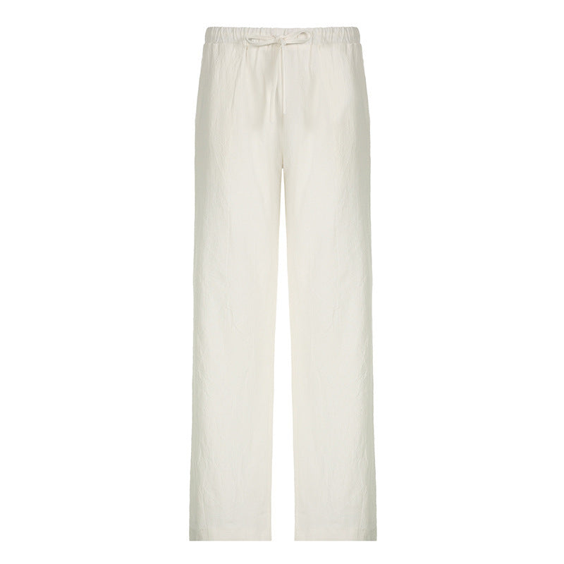 Damen weite Sommerhose mit verstellbarem Bund und praktischen Seitentaschen EB