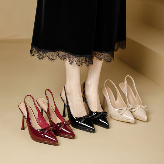 Damen elegante Slingback-Pumps mit dekorativem Schleifendetail EB
