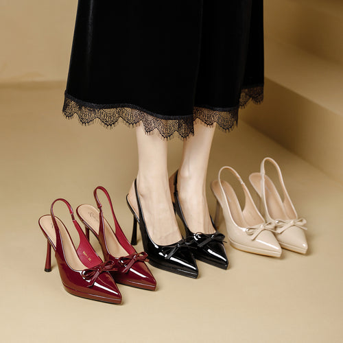 Damen elegante Slingback-Pumps mit dekorativem Schleifendetail EB