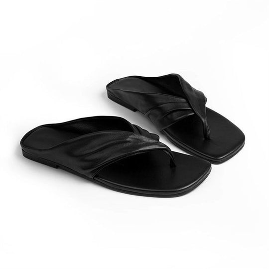 Damen elegante Zehentrenner-Sandalen mit raffiniertem Knotendesign EB