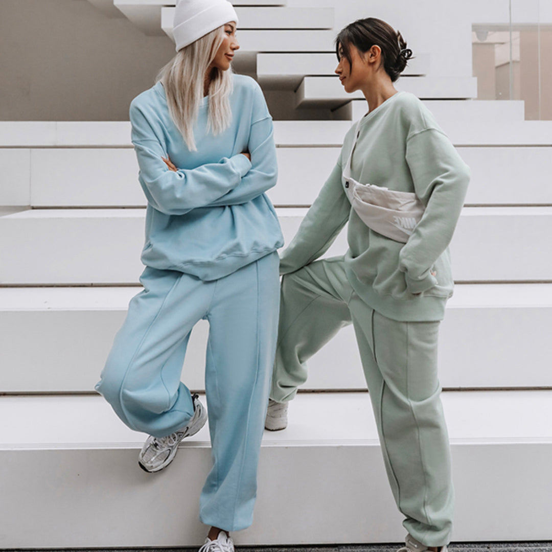 Damen nan weiches Oversize-Sweatshirt und weite Relaxhose im Vintage-Washed-Finish EB