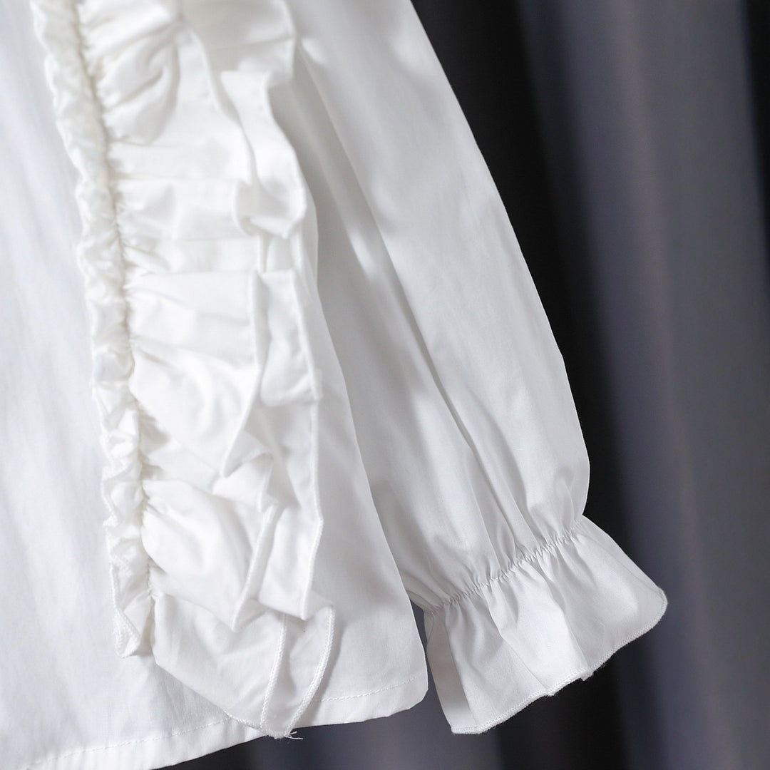 Mädchen Bluse mit Rüschendetails und eleganten Puffärmeln EB