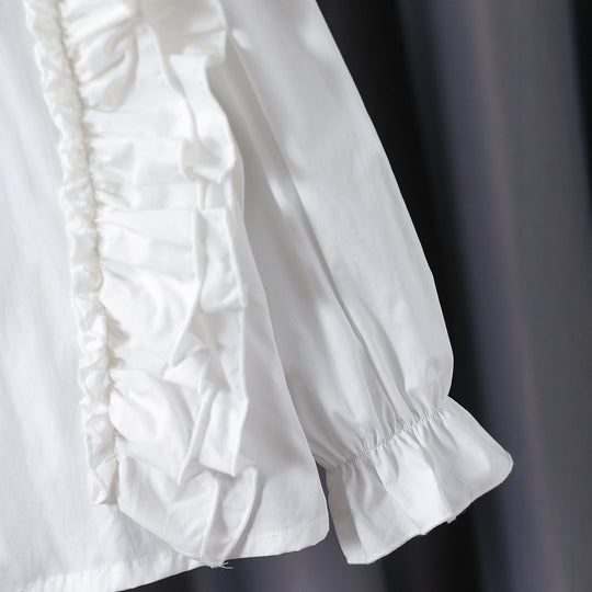 Mädchen Bluse mit Rüschendetails und eleganten Puffärmeln EB