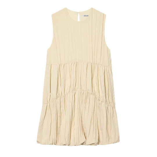 Damen luftiges Maxikleid mit plissierten Details und schmeichelndem Schnitt EB