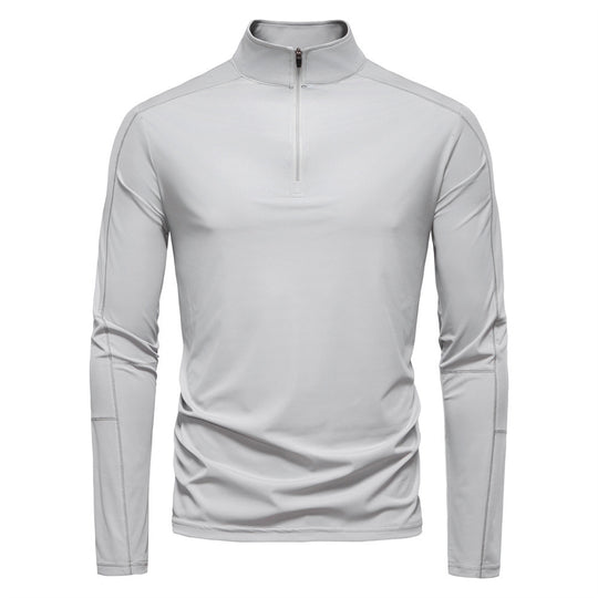 Herren nan Funktions-Langarmshirt mit Stehkragen und halbem Reißverschluss EB