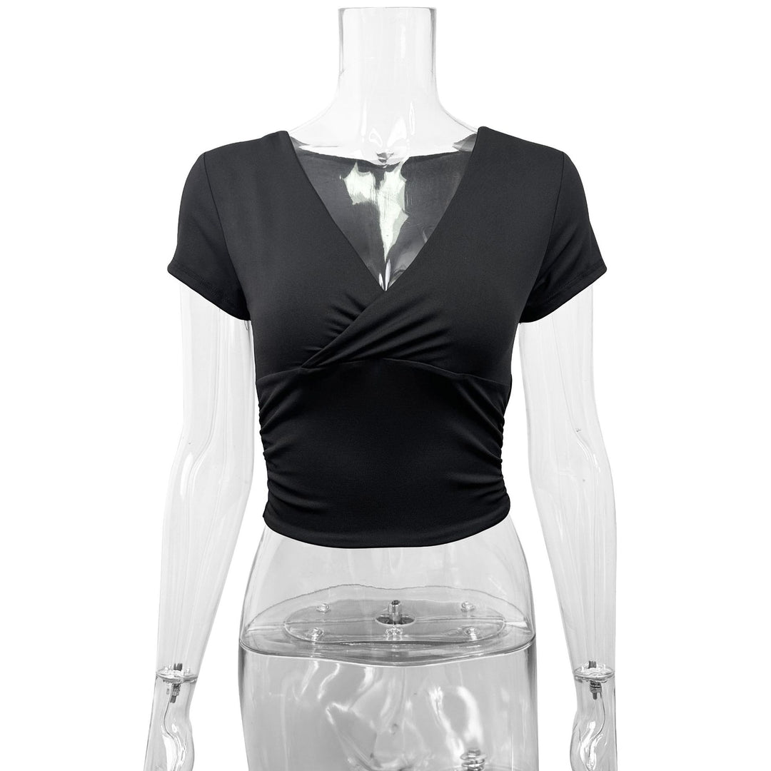 Damen Kurzarm-bodycon Oberteil EB