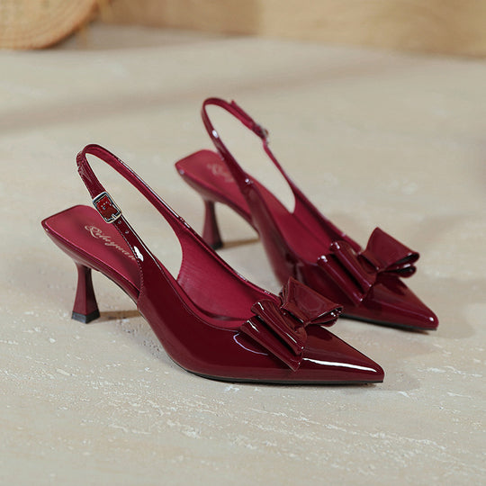 Damen Slingback-Pumps mit glamourösem Schleifendesign EB