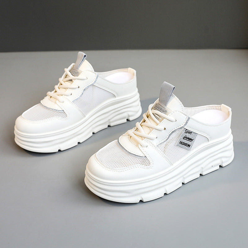 Damen Plattform Sneaker mit atmungsaktivem Mesh-Obermaterial und geräumiger Sohle EB