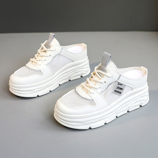 Damen Plattform Sneaker mit atmungsaktivem Mesh-Obermaterial und geräumiger Sohle EB