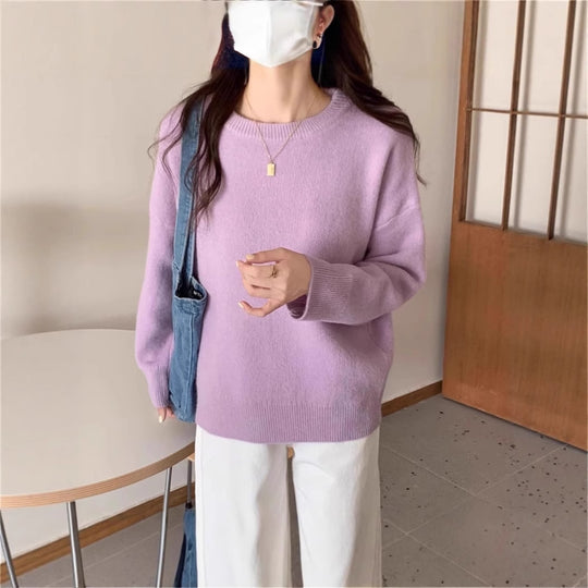 Damen Oversized Strickpullover mit weichem Material und lässigem Schnitt EB