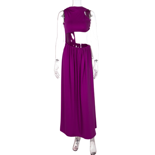 Damen Elegantes Maxikleid mit raffiniertem Cut-Out-Design und fließendem Schnitt EB