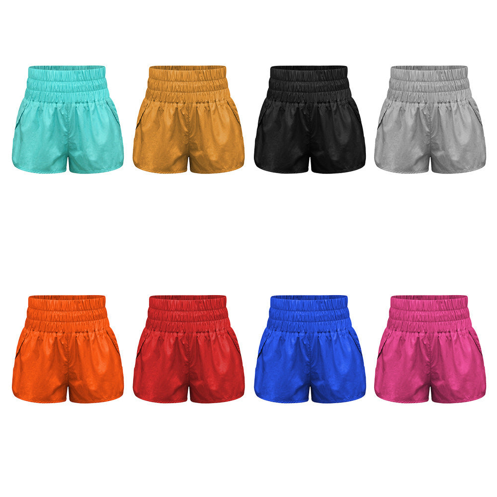 Damen sportliche Shorts mit elastischem Bund und praktischen Eingrifftaschen EB