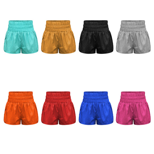 Damen sportliche Shorts mit elastischem Bund und praktischen Eingrifftaschen EB