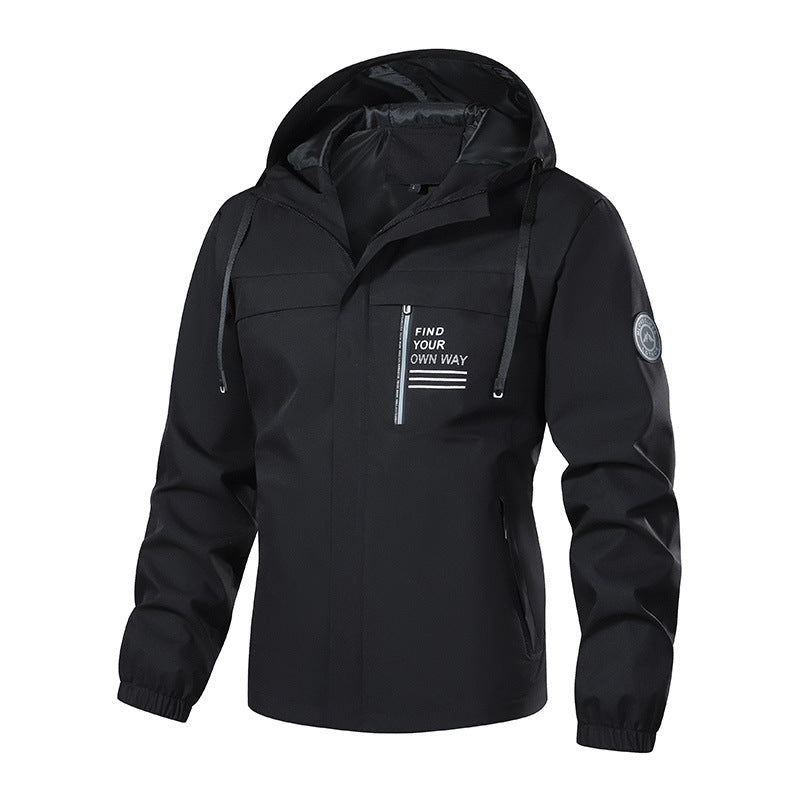 Herren Wetterfeste Kapuzenjacke mit wärmendem Teddyfleece-Inlay und verdecktem Frontreißverschluss EB