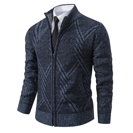 Herren Strickjacke mit modernen geometrischen Mustern EB