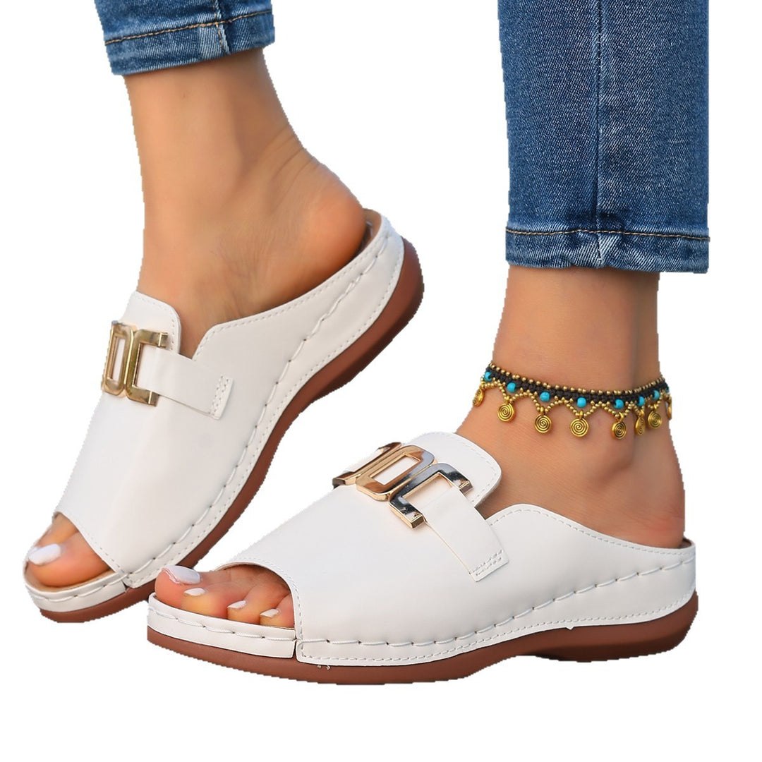 Damen Komfortable Mules mit eleganten Schnallenakzenten EB