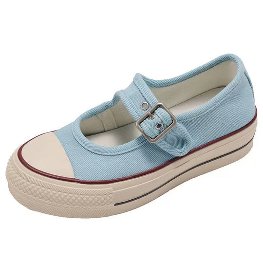 Damen Modische Mary Jane Schuhe mit verstellbarem Riemen und weicher Sohle EB