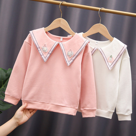 Damen Sweatshirt mit auffälligem Kragen EB