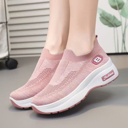 Damen Komfortable Slip-On Sneakers mit atmungsaktivem Obermaterial und weicher Laufsohle EB