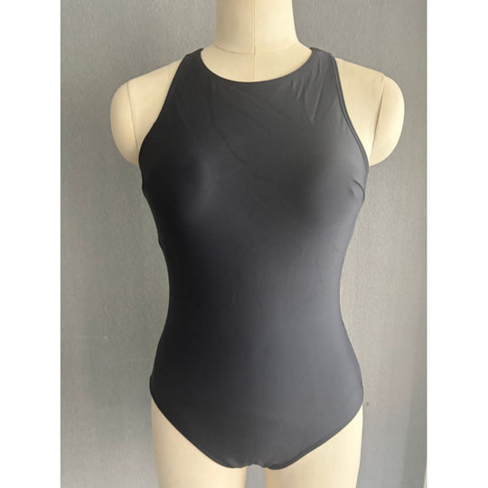 Damen Sportlicher Einteiler Badeanzug mit hohem Kragen und ergonomischem Schnitt EB