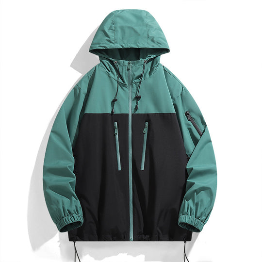 Damen winddichte Freizeitjacke mit verstellbarem Kapuzenkragen EB