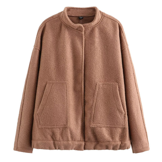 Damen Fleece-Jacke mit praktischen Taschen und elastischem Bund EB