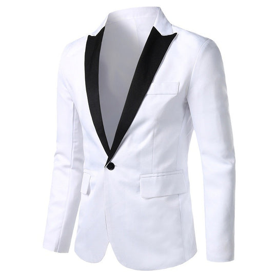 Herren eleganter Smoking-Blazer mit satinierter Kragenpartie EB