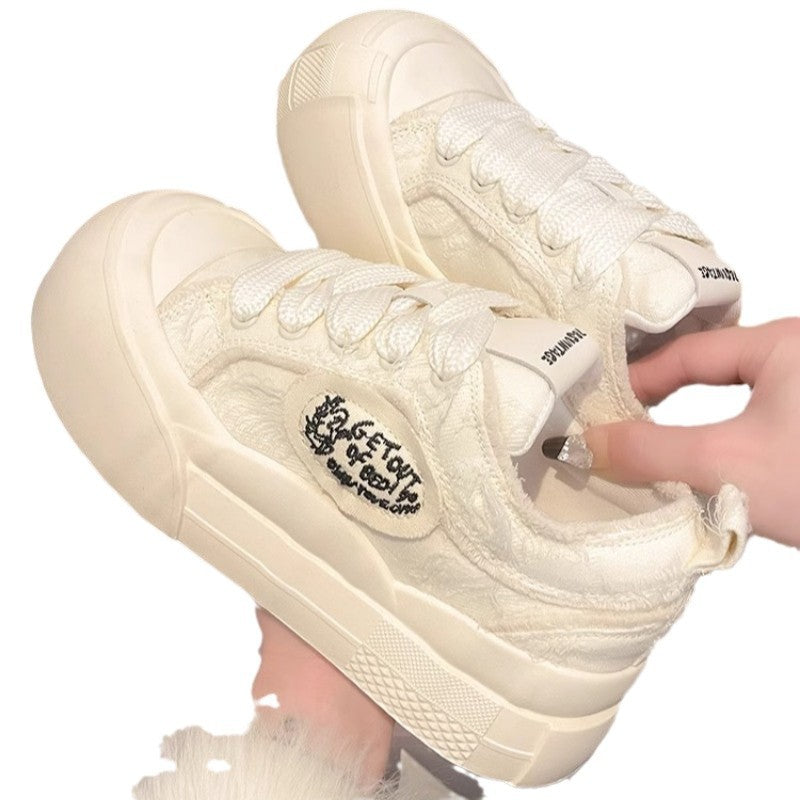 Damen modische Sneaker mit stylischem Fleece-Einsatz EB