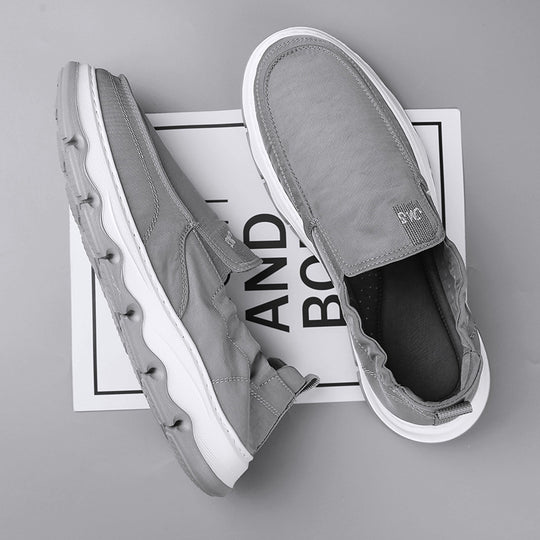 Herren eleganter Slipper-Sneaker mit elastischem Einstieg und stoßdämpfender Wellensohle EB