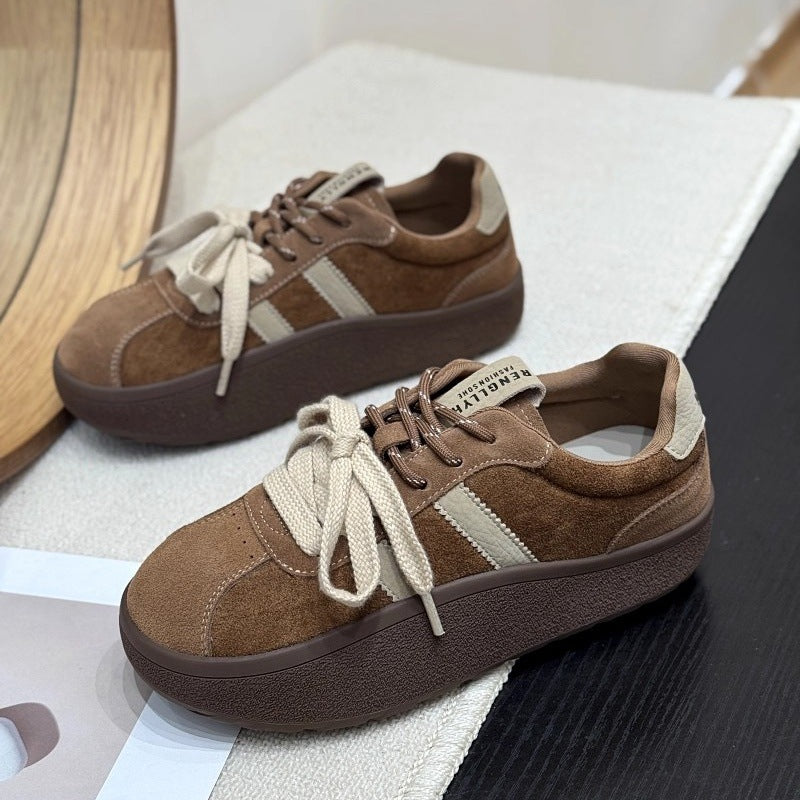 Damen Sneakers mit dicker Profilsohle und weichem Wildleder-Obermaterial EB