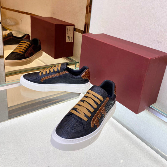 Damen Elegante Sneakers mit raffiniertem Krokodil-Design und modischen Akzenten EB