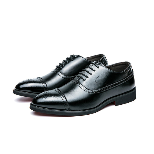 Herren Elegante Schnürschuhe aus hochwertigem Leder mit stilvoller Perforation EB