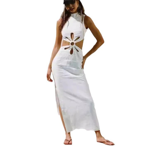 Damen Elegantes Maxikleid mit Cut-Out-Details und hohem Schlitz EB