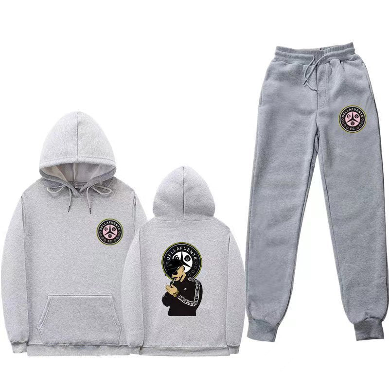 Damen Set aus Kapuzenpullover und Jogginghose mit einzigartigem Druck EB