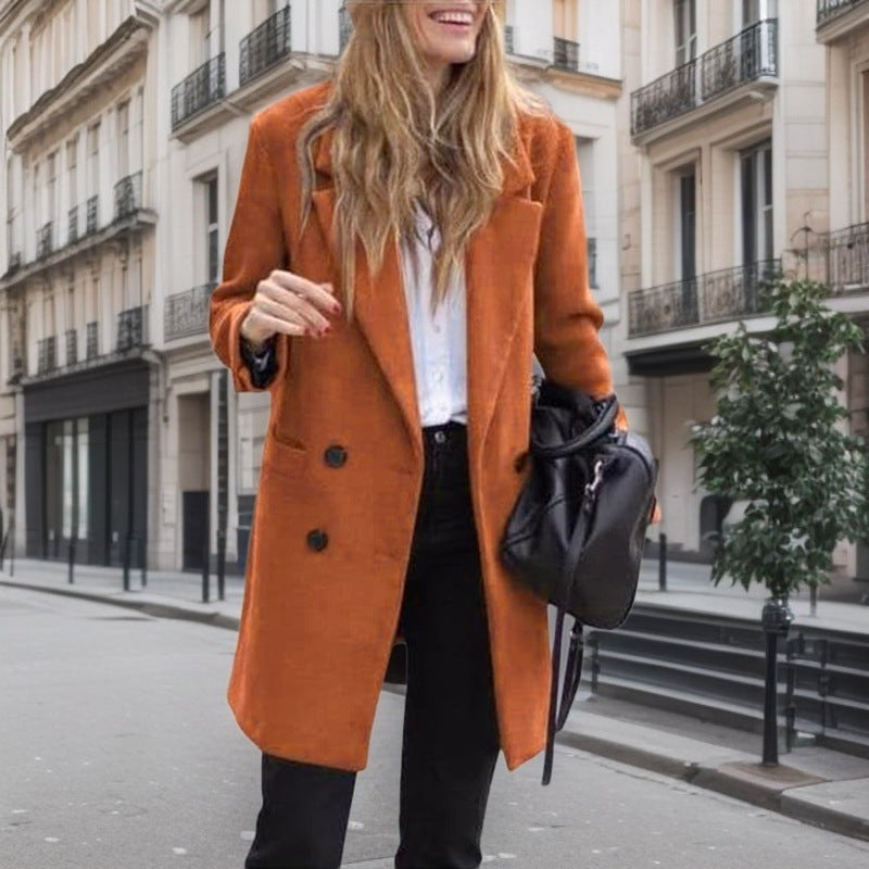 Damen Eleganter Boucle-Trenchcoat EB
