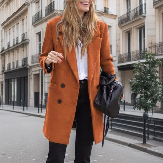 Damen Eleganter Boucle-Trenchcoat EB
