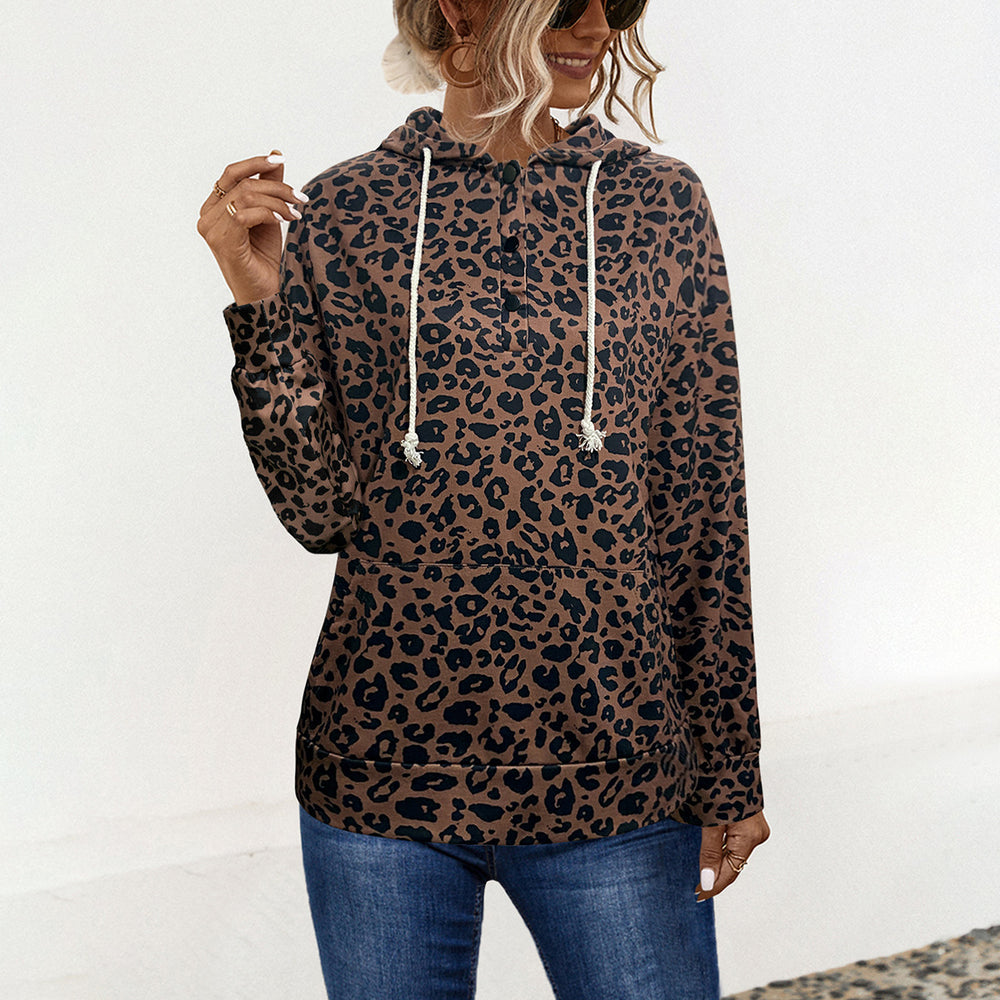 Damen Kapuzenpullover mit exklusivem Tiermuster und bequemer Passform EB