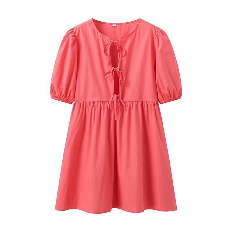 Damen Sommerkleid mit lässigem Leopardenmuster und voluminösen Ärmeln EB