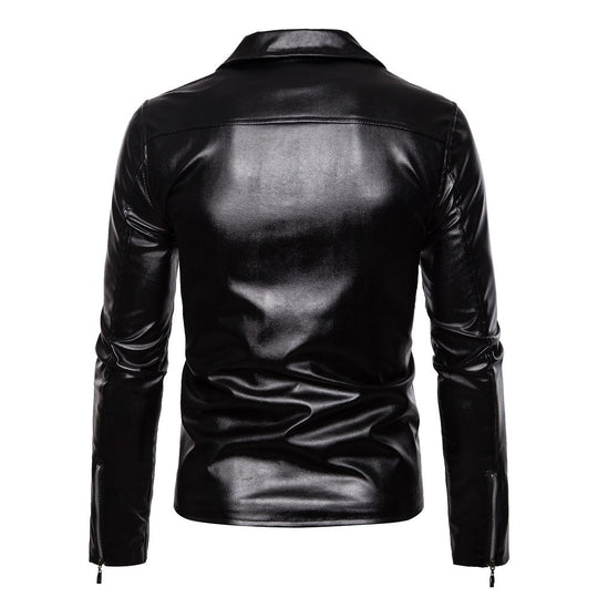 Herren moderne Bikerjacke mit asymmetrischem Reißverschluss und optik EB
