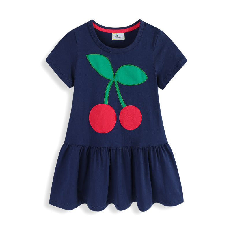 Mädchen Freizeitkleid mit fröhlichem Kirschdesign EB