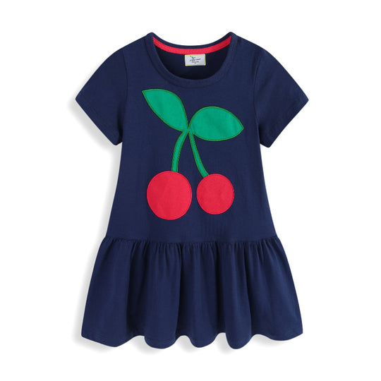 Mädchen Freizeitkleid mit fröhlichem Kirschdesign EB