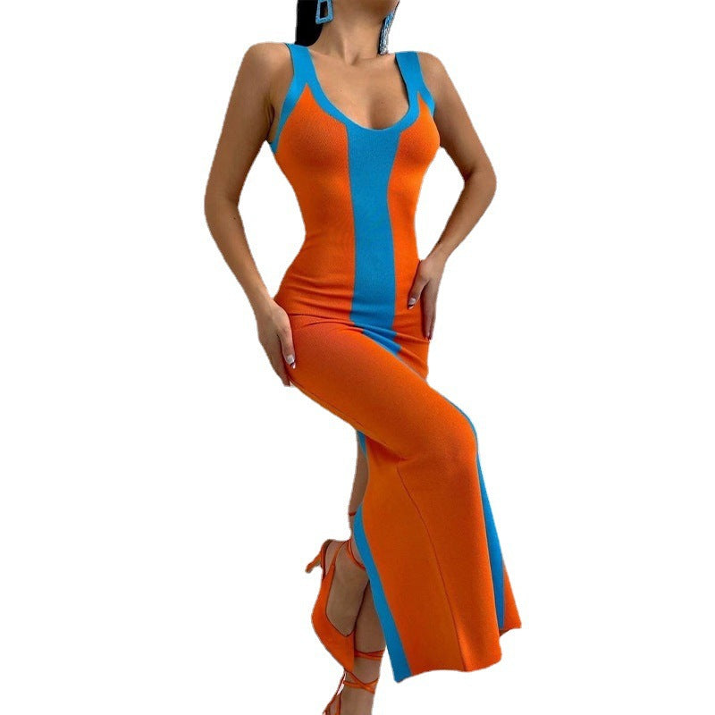 Damen figurbetontes Maxikleid mit grafischem Design EB